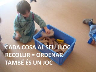 CADA COSA AL SEU LLOC
RECOLLIR = ORDENAR
TAMBÉ ÉS UN JOC
 