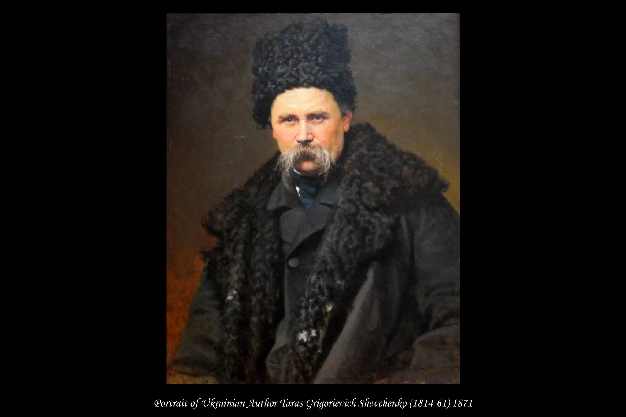 Portrait of Ukrainian Author Taras Grigorievich Shevchenko (1814-61) 1871
 