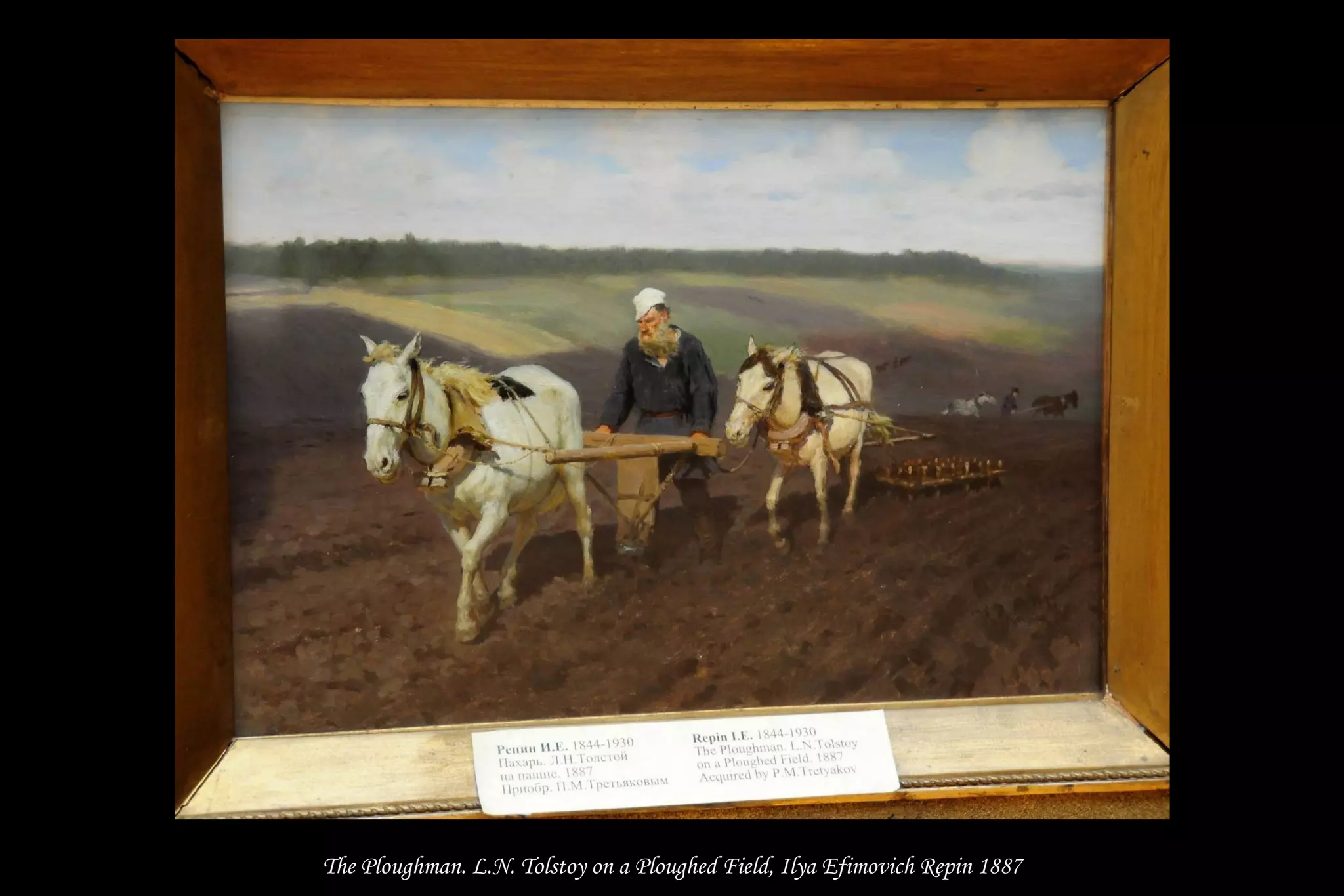 The Ploughman. L.N. Tolstoy on a Ploughed Field, Ilya Efimovich Repin 1887
 