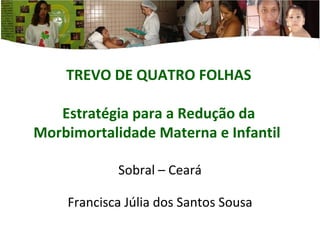 TREVO DE QUATRO FOLHAS Estratégia para a Redução da Morbimortalidade Materna e Infantil  Sobral – Ceará Francisca Júlia dos Santos Sousa 
