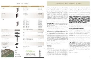 TREX ELEVATIONS®
LIMITED WARRANTY
TrexCompany,Inc.(“Trex”)warrantstotheoriginalpurchaser(“Purchaser”)that,for
the period of time set forth in the following sentence,under normal use and service
conditions, Trex Elevations®
steel deck framing components shall be free from
material defects in workmanship and materials and will not become structurally
unfit, which is defined as corrosion causing a perforation of the component. The
term of such warranty shall be twenty-five (25) years from the date of original
purchase for a residential application, and ten (10) years from the date of original
purchaseforacommercialapplication.Ifadefectoccurswithinthewarrantyperiod,
Purchaser shall notify Trex in writing and, upon confirmation by an authorized Trex
representative of the defect,Trex’s sole responsibility shall be,at its option,to either
replace the defective item or refund the portion of the purchase price paid by
Purchaser for such defective item (not including the cost of its initial installation).
For purposes of this warranty,a“residential application”shall refer to an installation
of the Product on an individual residence, and a “commercial application” shall
refer to any installation of the Product other than on an individual residence.
Salt Water Applications –Trex Elevations®
may not be installed within 3,000 feet
of any body of salt water due to increased risk of corrosion. Any such installation
shall void this limited warranty.
Other Water Applications – Trex Elevations®
may not be installed under the
surface or within the splash zone of any body of fresh water due to increased risk of
corrosion.Any such installation shall void this limited warranty.
THIS LIMITED WARRANTY SHALL NOT COVER AND TREX SHALL NOT BE
RESPONSIBLE FOR COSTSAND EXPENSES INCURREDWITH RESPECTTO
THE REMOVAL OF DEFECTIVE TREX PRODUCTS OR THE INSTALLATION
OF REPLACEMENT MATERIALS, INCLUDING BUT NOT LIMITED TO LABOR
AND FREIGHT.
With respect to a residential application, this warranty may be transferred one (1)
time,within the five (5) year period beginning from the date of original purchase by
thePurchaser,toasubsequentbuyerofthepropertyuponwhichtheTrexproducts
were originally installed. With respect to a commercial application, this warranty
is freely transferable to subsequent buyers of the property upon which the Trex
products were originally installed.
Tomakeaclaimunderthislimitedwarranty,Purchaser,orthetransferee,shallsend
to Trex, within the warranty period referred to above, a description of the claimed
defect and proof of purchase,to the following address:
Trex Company,Inc.
Customer Relations
160 Exeter Drive
Winchester,VA 22603-8605
Trex does not warrant against and is not responsible for any condition attributable
to: (1) defects caused by improper installation or decay caused by fasteners; (2)
use of Trex products beyond normal use or service conditions, or in an application
not recommended by Trex’s guidelines and local building codes; (3) corrosion
caused by factors other than environmental or atmospheric processes; (4) failure
to strictly abide by Trex Elevations®
standard maintenance practices, as described
below; (5) movement, distortion, collapse or settling of the ground; (6) any act
of God (such as flooding, hurricane, earthquake, lightning, etc.); (7) improper
handling, storage, abuse or neglect of Trex Elevations®
products by Purchaser, the
transferee or third parties; or (8) ordinary wear and tear.
No person or entity is authorized by Trex to make and Trex shall not be bound by
any statement or representation as to the quality or performance of Trex products
other than as contained in this warranty. This warranty may not be altered or
amended except in a written instrument signed byTrex and Purchaser.
UNDER NO CIRCUMSTANCES WILL TREX BE LIABLE FOR SPECIAL,
INCIDENTALOR CONSEQUENTIALDAMAGES,WHETHER SUCH DAMAGES
ARE SOUGHT IN CONTRACT, IN TORT (INCLUDING BUT NOT LIMITED
TO NEGLIGENCE AND STRICT LIABILITY) OR OTHERWISE, AND TREX’S
LIABILITY WITH RESPECT TO DEFECTIVE TREX ELEVATIONS®
PRODUCTS
SHALL IN NO EVENT EXCEED THE REPLACEMENT OF SUCH PRODUCTS
OR REFUND OF THE PURCHASE PRICE, AS DESCRIBED ABOVE.
Some States or Provinces do not allow the exclusion or limitation of incidental or
consequential damages,so the above limitation or exclusion may not apply to you.
This warranty gives you specific legal rights, and you may also have other rights
that vary from State to State or Province to Province.
TREX ELEVATIONS MAINTENANCE REQUIREMENTS:
1. Observation: During construction, inspect all components for exposed steel,
and cover the exposed area with Trex approved touch up paint in accordance with
the Trex Product and Installation Guide. (Trex does not warrant touch up paint due
to application variability.) Covering exposed areas with Trex approved touch up
paint blends the blemishes into the same unique color of the components.
2.First Maintenance:Definedasthephysicalinspectionofcomponentsinsearch
of corrosion.Atmospheric and environmental conditions can affect the longevity of
Trex Elevations®
. Densities of air borne pollutants in certain atmospheres require
adjustments in the maintenance and inspection schedules. You should conduct
first maintenance within six (6) years after installation for a residential application
and four (4) years after installation for a commercial application. If corrosion is
identified,immediately begin corrosion management practices.
3. Inspection Schedule: After first maintenance, Trex Elevations components
must be inspected for structural integrity every two (2) to five (5) years for a
residentialapplicationandeverytwo(2)yearsforacommercialapplication.Integrity
is inspected by tapping along the surface area of the components with a metal tool
suchasascrewdriver.Ifflakingoftheexteriorcoatoccursordiscrepanciesofsound
are heard,immediately begin corrosion management practices.
4. Corrosion Management: Sand any affected areas to twice the size of the
corroded area with 80 grit sand paper. Reapply Trex approved touch up paint to
the sanded area.
Copyright © 2014Trex Company,Inc.
7
C
C
D
B
A
TREX ELEVATIONS
COMPONENT DESCRIPTION ITEM NUMBER
A. Beam
B. Joist
C. Track (Ledger)
D. Deck Support Post
CG0Q0812ET60
CG0Q0816ET60
CG0Q0820ET60
CG020808EJ50
CG020809EJ50
CG020810EJ50
CG020811EJ50
CG020812EJ50
CG020813EJ50
CG020814EJ50
CG020815EJ50
CG020816EJ50
CG020817EJ50
CG020818EJ50
CG020819EJ50
CG020820EJ50
1-1/4 x 8 x 12'— Track
1-1/4 x 8 x 16'— Track
1-1/4 x 8 x 20'— Track
2 x 8 x 12' — Beam
2 x 8 x 16' — Beam
2 x 8 x 20' — Beam
1-5/8 x 8 x 8' — Joist
1-5/8 x 8 x 9' — Joist
1-5/8 x 8 x 10' — Joist
1-5/8 x 8 x 11' — Joist
1-5/8 x 8 x 12' — Joist
1-5/8 x 8 x 13' — Joist
1-5/8 x 8 x 14' — Joist
1-5/8 x 8 x 15' — Joist
1-5/8 x 8 x 16' — Joist
1-5/8 x 8 x 17' — Joist
1-5/8 x 8 x 18' — Joist
1-5/8 x 8 x 19' — Joist
1-5/8 x 8 x 20' — Joist
Track
Beam
Joist
CG020812EB20
CG020816EB20
CG020820EB20
ELVUNIVCLIP50 sq. ft. (4.6 sq. m) boxElevations Universal
Connector Clip
(glass-filled nylon)
ELVSTARTCLIP400 sq. ft. (37.2 sq. m) bagElevations Start Clip
(stainless steel)
2-1/8 x 8-1/8— Beam End Cap (40/box)
10 sets
10 sets
3-1/2 x 3-1/2 x 10' — Deck Support Post
5-1/2 x 5-1/2 x 10' — Deck Support Post
Beam End Cap
Adjustable Mid-Span Block
Adjustable Beam Block
Deck Support Post
ELVENDCAP40
ELVMIDSPANBLOCK
ELVBEAMBLOCK
www.trexdeckpost.com
Trex Elevations
Approved Spray Paint
Quest Specialty Chemicals
Raabe Color-Match Paint
To order, call 1-800-966-7580
 