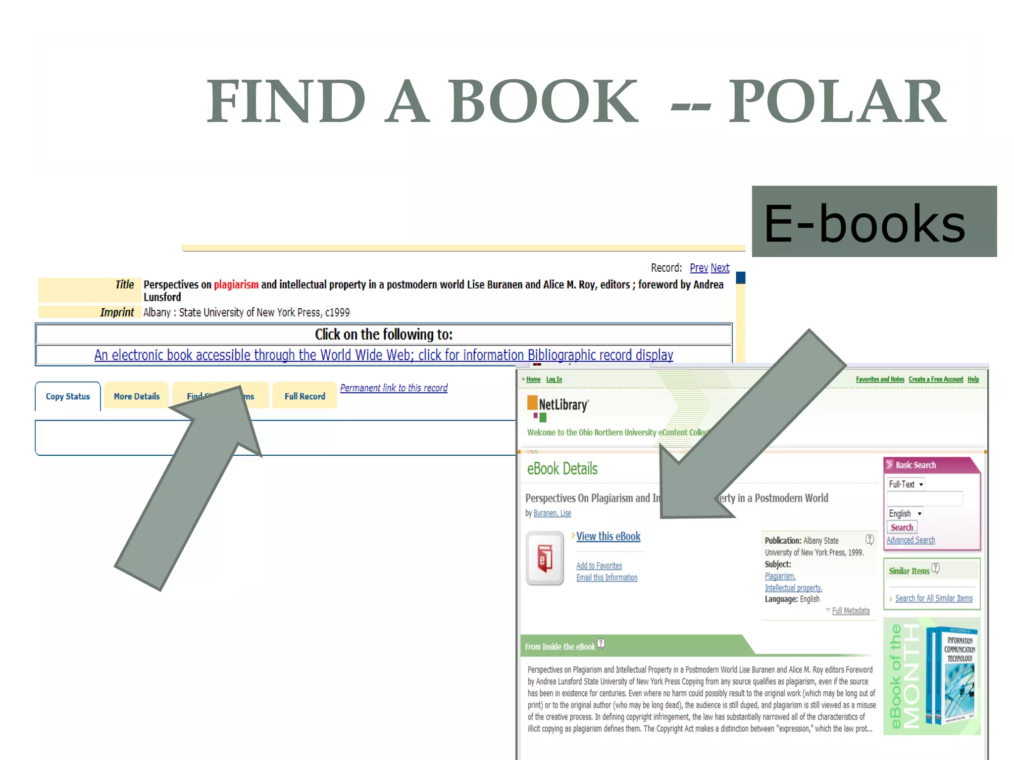 E-books FIND A BOOK  -- POLAR 