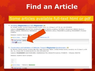 Find an ArticleDatabasesOften tools for locating journal and newspaper articles