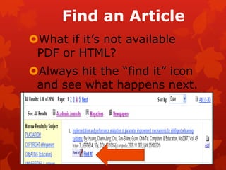 Most are subject-specific, some multi-disciplinary