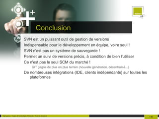 Travail collaboratif – Avec SVN (1/2) 