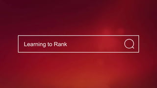 Learning to Rank (LTR)
● It applies machine learning techniques to discover the best combination
of features that provide best ranking.
● It requires labeled set of documents with relevancy scores for given set
of queries
● Features used for ranking are usually more computationally expensive
than the ones used for matching
● It typically re-ranks a subset of the matched documents (e.g. top 1000)
Southern Data Science
 