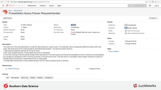 Probabilistic Query Parser
Goal: given a query, predict which
combinations of keywords should be
combined together as phrases
Example:
senior java developer hadoop
Possible Parsings:
senior, java, developer, hadoop
"senior java", developer, hadoop
"senior java developer", hadoop
"senior java developer hadoop”
"senior java", "developer hadoop”
senior, "java developer", hadoop
senior, java, "developer hadoop" Source: Trey Grainger, “Searching on Intent: Knowledge Graphs, Personalization,
and Contextual Disambiguation”, Bay Area Search Meetup, November 2015.
Southern Data Science
 