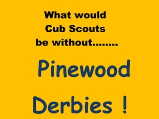 What would  Cub Scouts  be without…….. Pinewood Derbies ! 