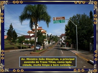 Av. Ministro João Gleophas, a principal avenida de Treze Tílias, como toda cidade, muito limpa e bem cuidada... 