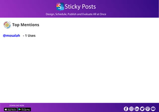 Design, Schedule, Publish and Evaluate All at Once
S Sticky Posts
DOWNLOAD NOW
Top Mentions
- 1 Uses@mosalah
 