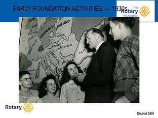 District 2451
EARLY FOUNDATION ACTIVITIES — 1930s
 