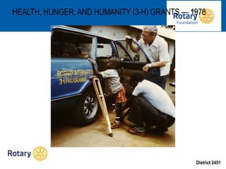 District 2451
HEALTH, HUNGER, AND HUMANITY (3-H) GRANTS — 1978
 
