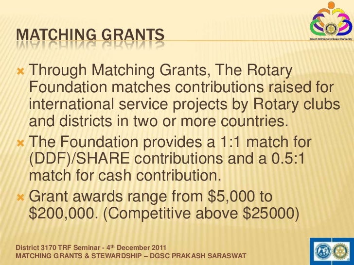 Matching Grants & Stewardship
