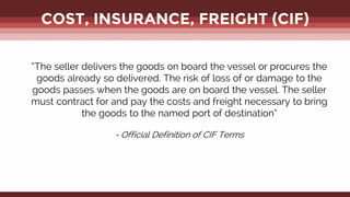 United States Importer's Introduction to Incoterms | PDF