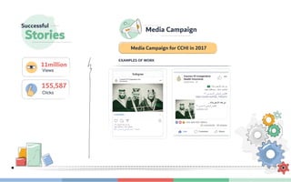 Media Campaign for CCHI in 2017
EXAMPLES OF WORK
155,587
Media Campaign
11million
Views
Clicks
Successful
Stories
 