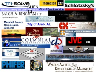 City of Arab, AL City of Brookwood, AL Marshall County Commission, Alabama CLIENTS 