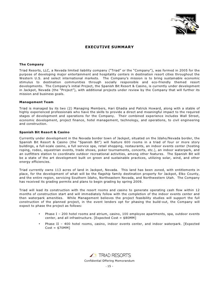 executive summary memo