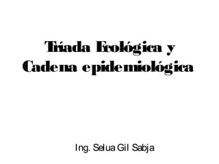 Tríada Ecológica y 
Cadena epidemiológica 
Ing. Selua Gil Sabja 
 
