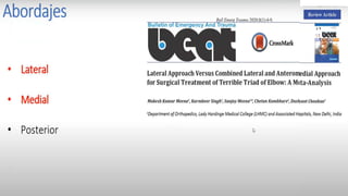 Limites
 Distal: pliegue distal palmar.
 Proximal: borde inferior de la axila.
Técnica
Muñeca en ligera flexión dorsal y en supino,
dejando libre el pulgar. Codo en flexión de 90°.
Indicaciones
Fracturas en la región supracondilea de humero,
fracturas diafisiarias de antebrazo y luxaciones.
YESO BRAQUIOPALMAR
 