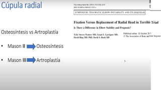 FRACTURA DIAFISIS RADIO Y CUBITO
• En adultos el manejo no quirúrgico de las fracturas de la diáfisis del cúbito y radio está indicado solo en
fracturas no desplazadas, con mínima inflamación, siempre y cuando el paciente sea capaz de tolerar la
inmovilización.
• Estos pacientes deberán llevar seguimiento con consultas frecuentes con el fin de detectar cualquier
alteración en la alineación que requiera manejo quirúrgico.
• Los pacientes candidatos a manejo no quirúrgico pueden ser:
• Niños (porque consolida rápidamente la fractura)
• Ancianos sedentarios con comorbilidad que contraindique procedimientos anestésicos .
• Fractura transversal de tercio medio de radio o cúbito
• Fracturas de solo uno de los huesos del antebrazo en adultos
• Fracturas no desplazadas de cubito en adultos con angulación menor a 10 grados
• Fracturas cerradas
• Fracturas patológicas
• Fracturas simples
• Fracturas sin luxación de alguna de las articulaciones
 