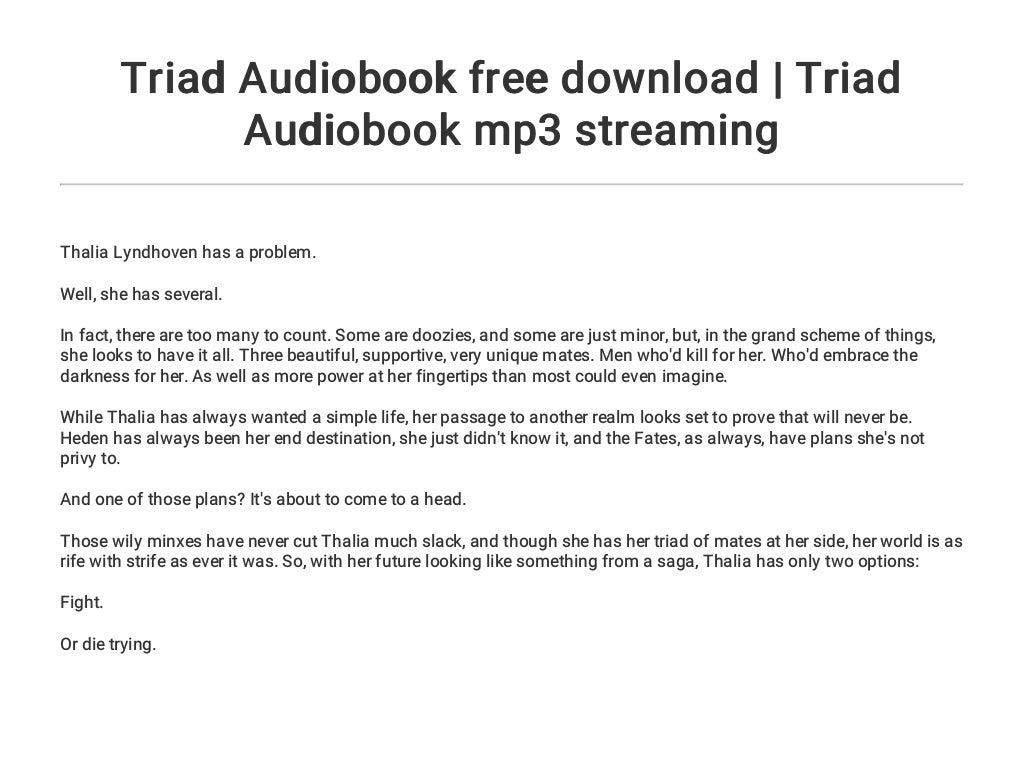 Triad Audiobook free download | Triad Audiobook mp3 streaming