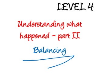 LEVEL 4Understanding whathappened – part IIBalancing