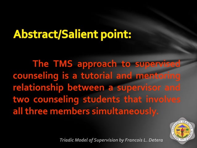 Triadic Model of Supervision | PPT