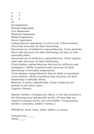 Triage Assessment Form Crisis Intervention By R A Myer Docx