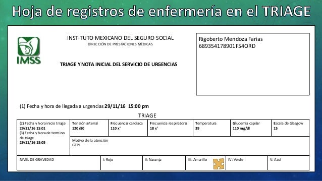 Hoja De Triage Imss