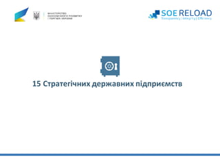 15	Стратегічних	державних	підприємств
 