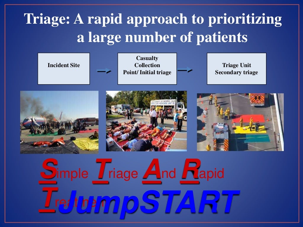 Mass Casualty Triage System START, and JumpSTART