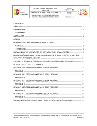 TRIAJE DE MANCHESTER 
