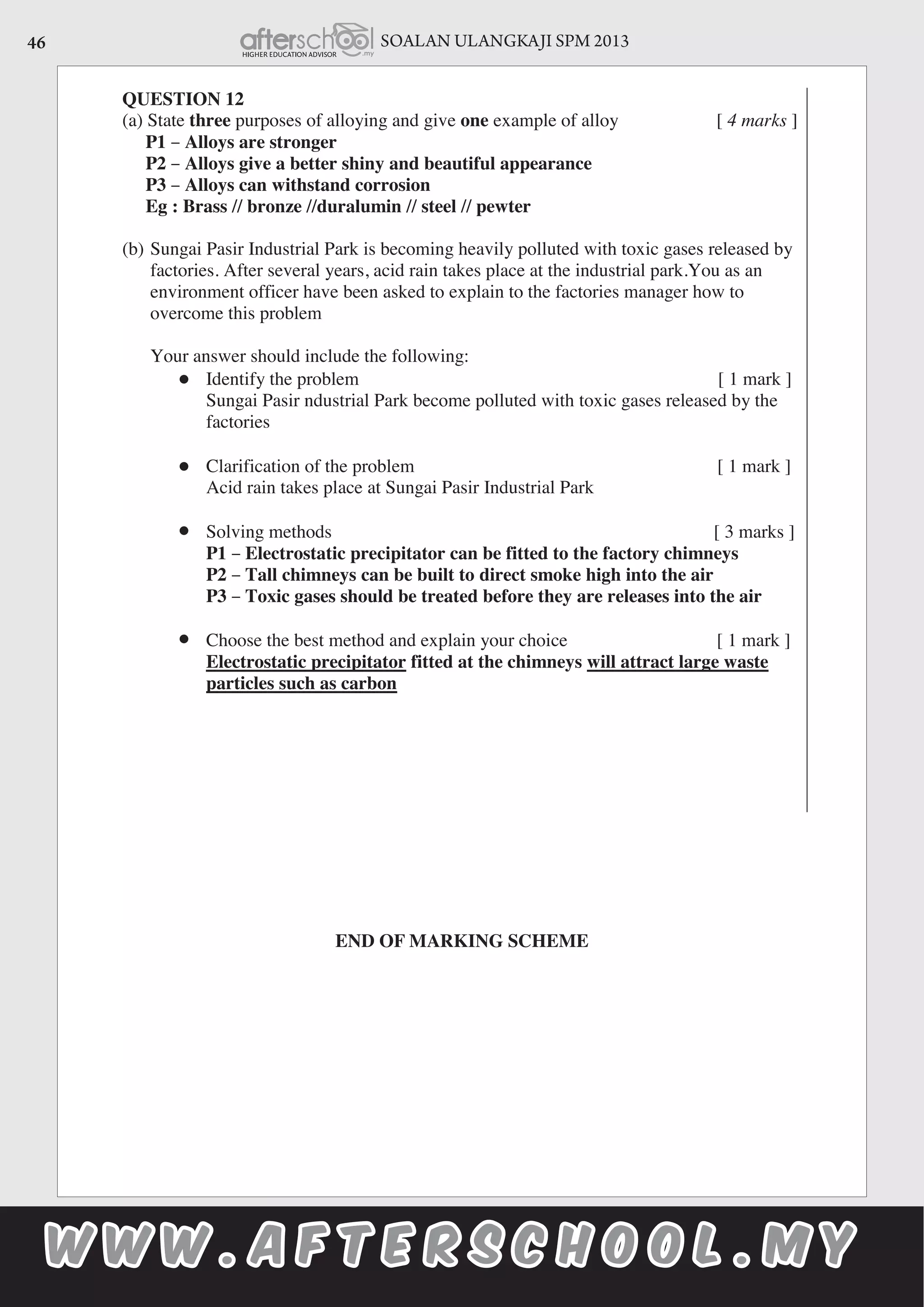 SOALAN ULANGKAJI SPM 201346
END OF MARKING SCHEME
 