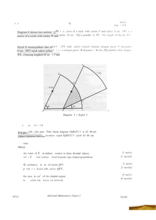 Markah Add Math Trial 2018 kedah add math k2 | DOCX