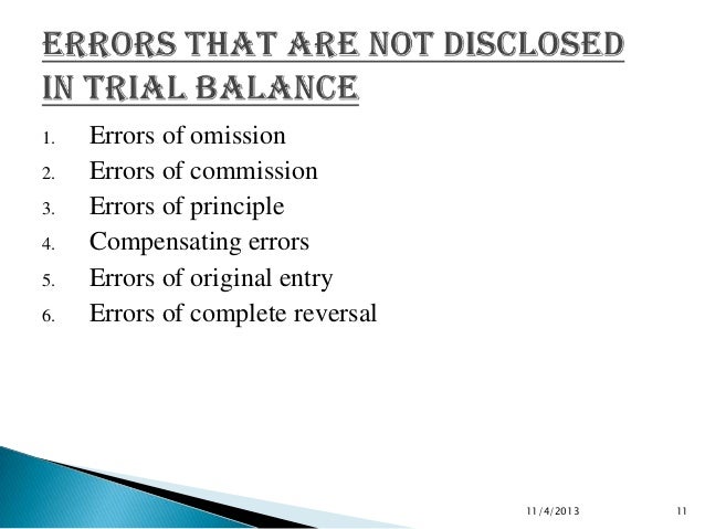 errors disclosed by trial balance Trial balance is an important statement in the ncert questions topics: what are the steps taken by an accountant to locate the errors in the trial balance. errors disclosed by trial balance Trial balance is an important statement in the ncert questions topics: what are the steps taken by an accountant to locate the errors in the trial balance.