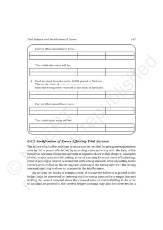 Trial balance and rectification of errors | PDF
