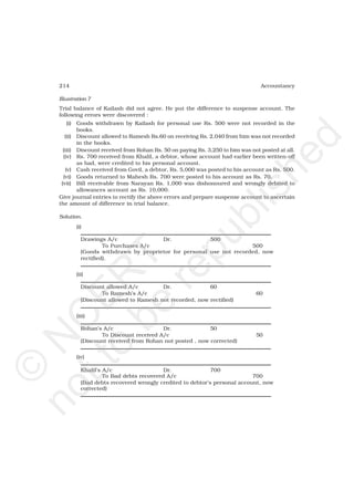 Trial balance and rectification of errors | PDF