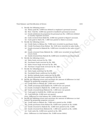 Trial balance and rectification of errors | PDF