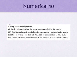 Trial balance and rectification of errors | PPTX