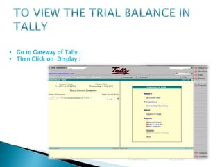 Trial balance in tally