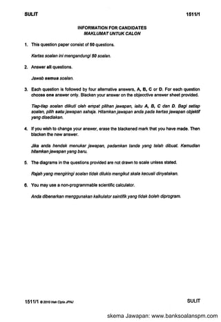 skema Jawapan: www.banksoalanspm.com
 