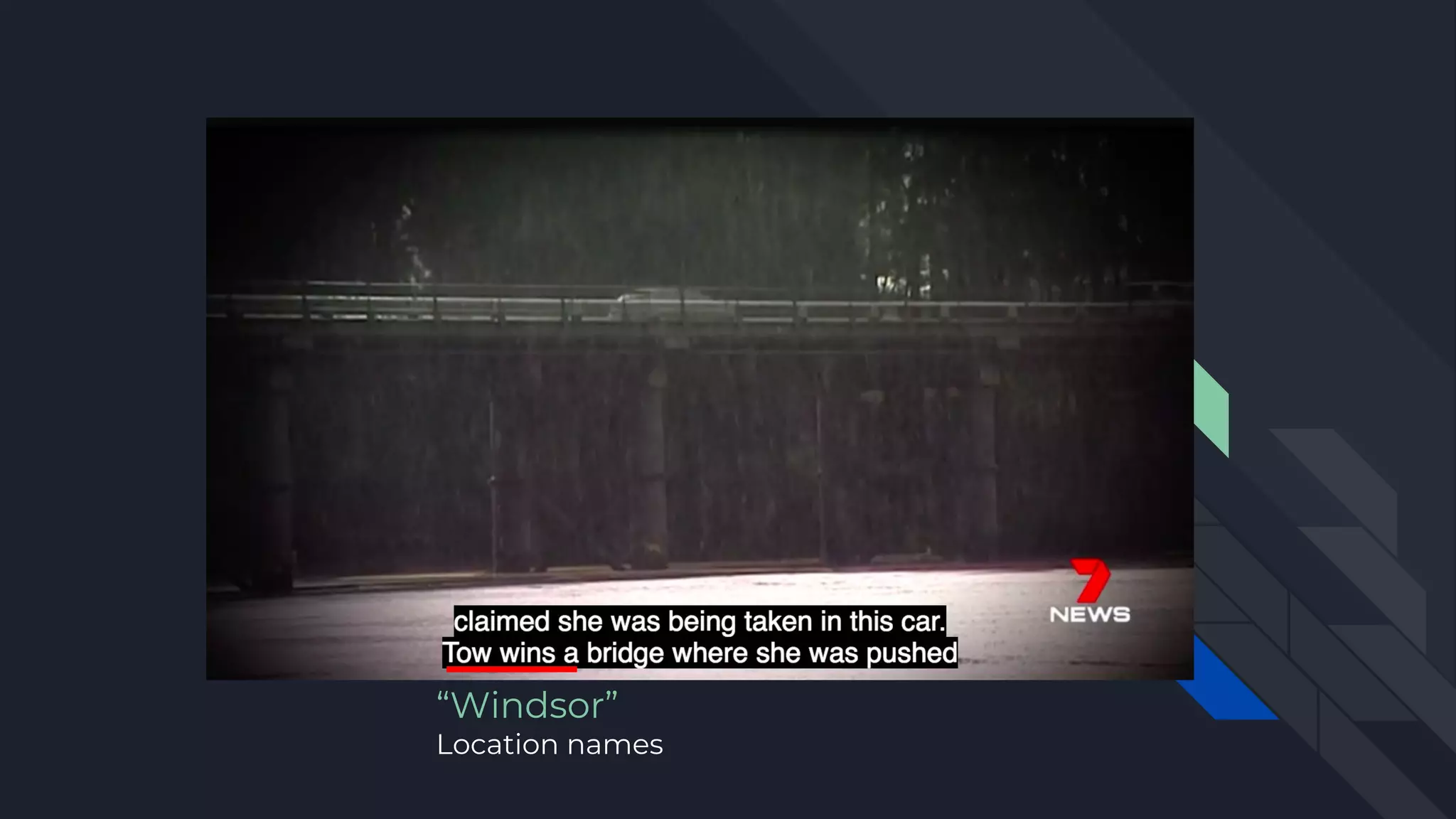 “Windsor”
Location names
 