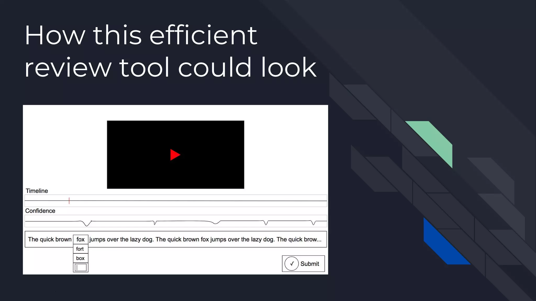 How this efficient
review tool could look
 