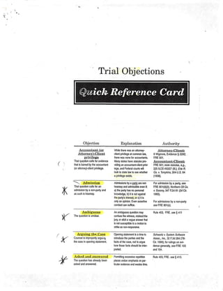 Sullivan - Trial Objections
