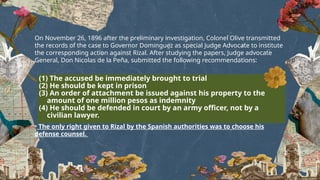 Trial of Rizal: history chapters philippines | PPTX