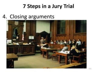 7 Steps in a Jury Trial 4.  Closing arguments 