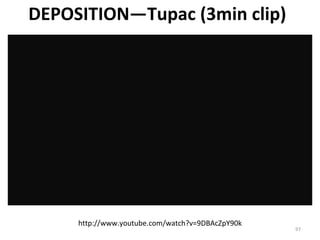 DEPOSITION—Tupac (3min clip) http://www.youtube.com/watch?v=9DBAcZpY90k 