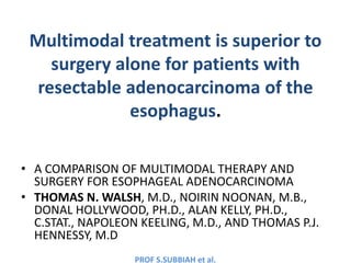PROF S.SUBBIAH et al.
Multimodal treatment is superior to
surgery alone for patients with
resectable adenocarcinoma of the...
