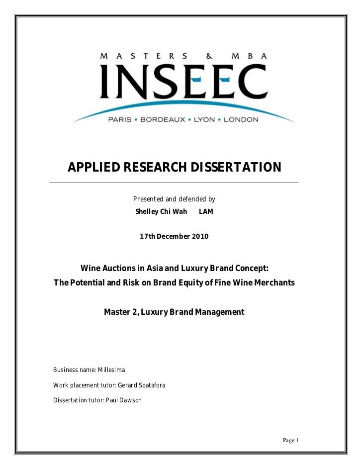 Brand equity thesis image