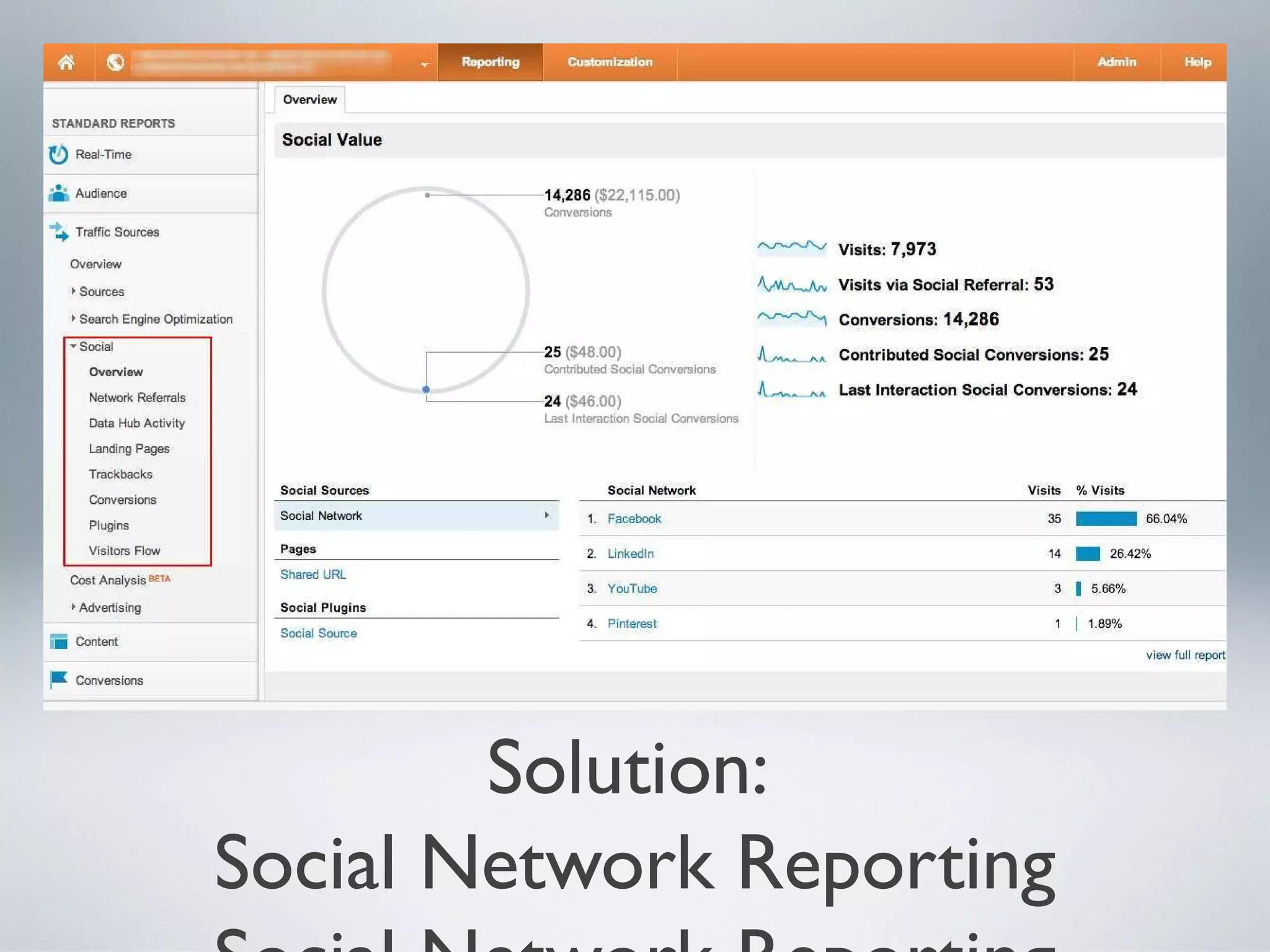 Solution:
Social Network Reporting
 
